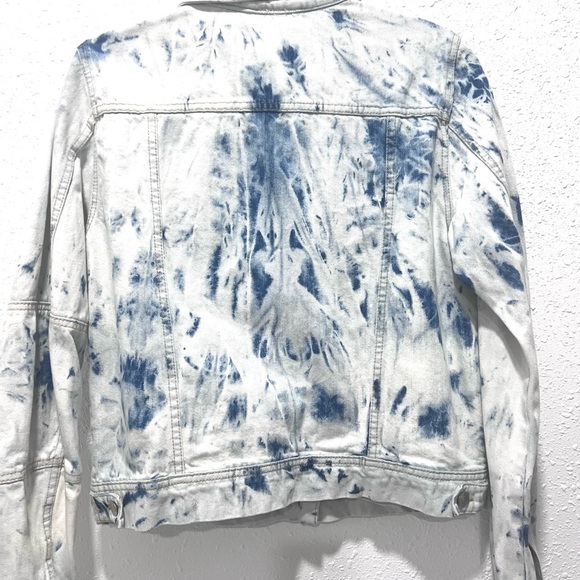 Free People acid Indigo and White Denim Jacket Large‎ - Picture 4 of 7